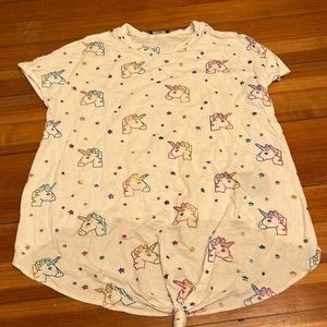 Terez large unicorn shirt with cutout in back